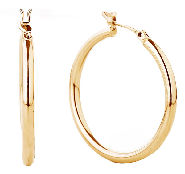 SJE310001 14K Gold Dipped Pin Catch Hoop Earrings - MiMi Wholesale