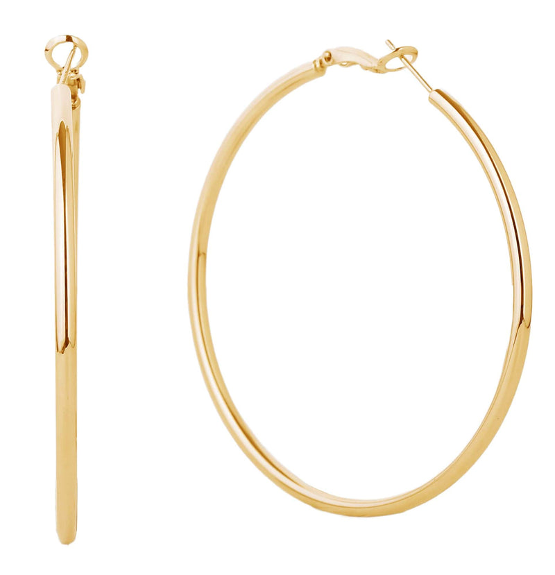 SJE310002 14K Gold Dipped Omega Closure Hoop Earrings - MiMi Wholesale