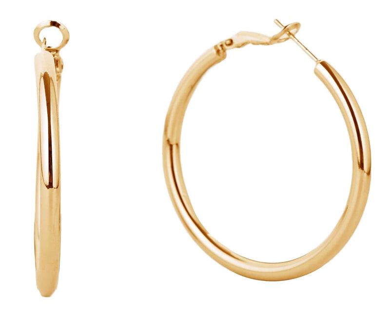 SJE310002 14K Gold Dipped Omega Closure Hoop Earrings - MiMi Wholesale