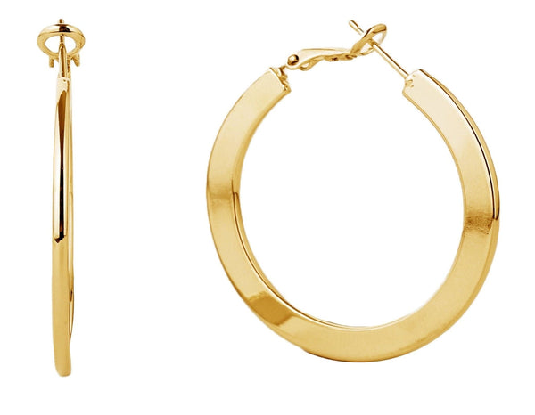 SJE310007 14K Gold Metal Omega Closure Hoops - MiMi Wholesale