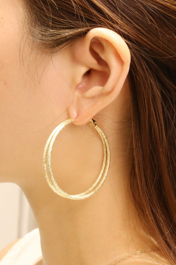 SJE310008 14K Gold Dipped Omega Closure Hoop Earrings - MiMi Wholesale