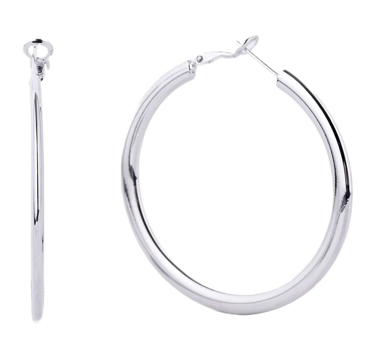 SJE310011 14K Gold Metal Omega Closure Hoop Earrings - MiMi Wholesale