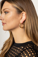 SJE310013 14K Metal Post Hoop Earrings - MiMi Wholesale