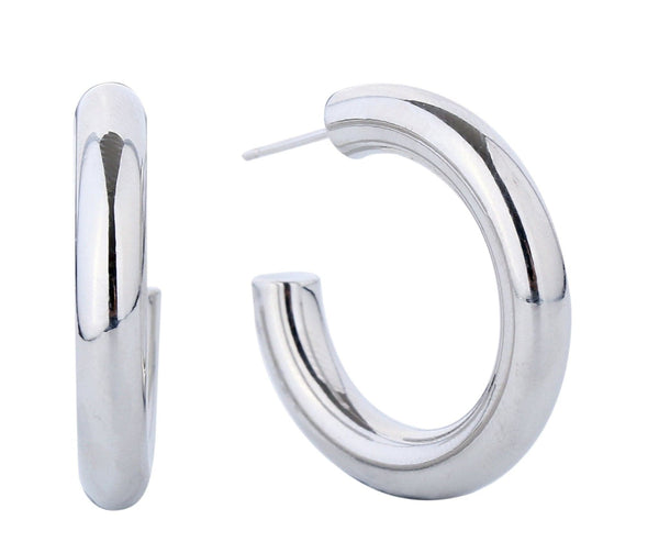 SJE310013 14K Metal Post Hoop Earrings - MiMi Wholesale