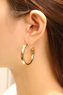 SJE310013 14K Metal Post Hoop Earrings - MiMi Wholesale