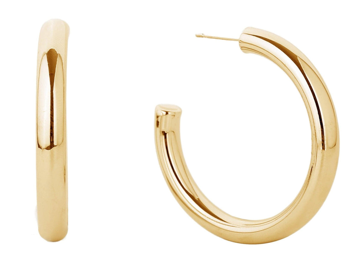 SJE310013 14K Metal Post Hoop Earrings - MiMi Wholesale