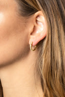 SJE310183 14K Gold Dipped CZ Paved Hoop Earrings - MiMi Wholesale