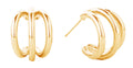 SJE310201 14K Gold-Dipped Double Ring Post Earrings - MiMi Wholesale