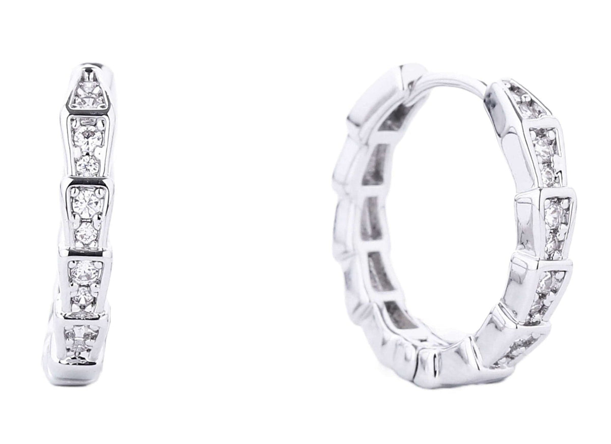 SJE310202 14K Gold Dipped Huggie Ridge Hoop Earrings - MiMi Wholesale