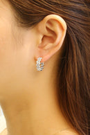 SJE310206 14K Dipped Zig Zag Hoop Cz Paved Earrings - MiMi Wholesale