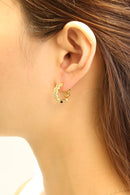 SJE310206 14K Dipped Zig Zag Hoop Cz Paved Earrings - MiMi Wholesale