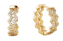 SJE310206 14K Dipped Zig Zag Hoop Cz Paved Earrings - MiMi Wholesale