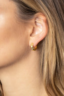 SJE310209 14K CZ Paved Hoop Earrings - MiMi Wholesale