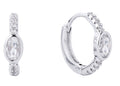 SJE310219 14K Dipped Huggie CZ Paved Hoop Earrings - MiMi Wholesale