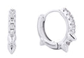 SJE310228 14K Dipped CZ Paved Huggie Hoop Earrings - MiMi Wholesale