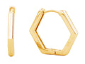 SJE310240 14K Dipped Hexagon Hoop Earrings - MiMi Wholesale