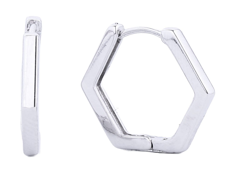 SJE310240 14K Dipped Hexagon Hoop Earrings - MiMi Wholesale