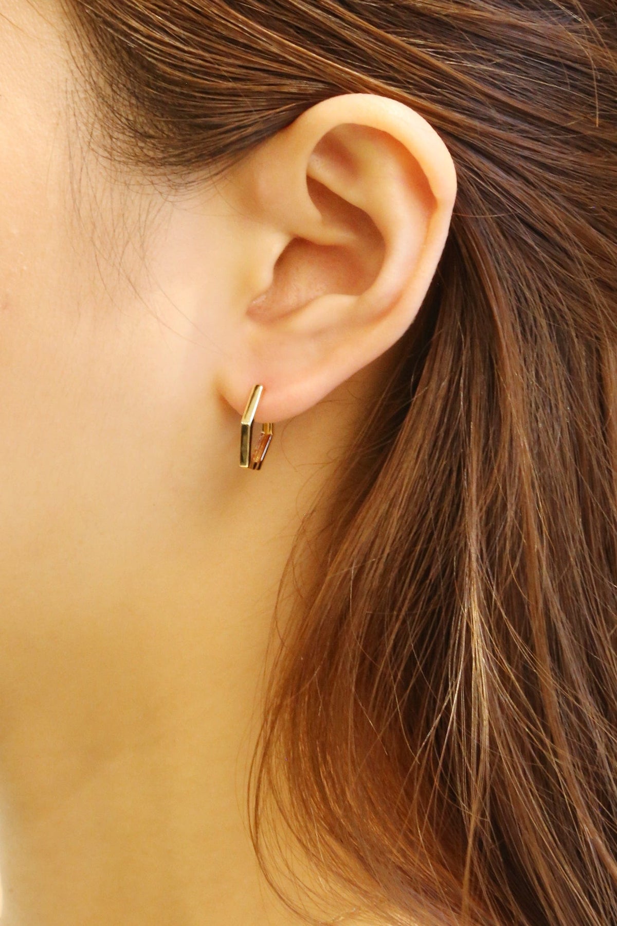 SJE310240 14K Dipped Hexagon Hoop Earrings - MiMi Wholesale