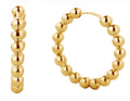 SJE310268 14K Gold/White Dipped Huggie Hoop Earrings - MiMi Wholesale