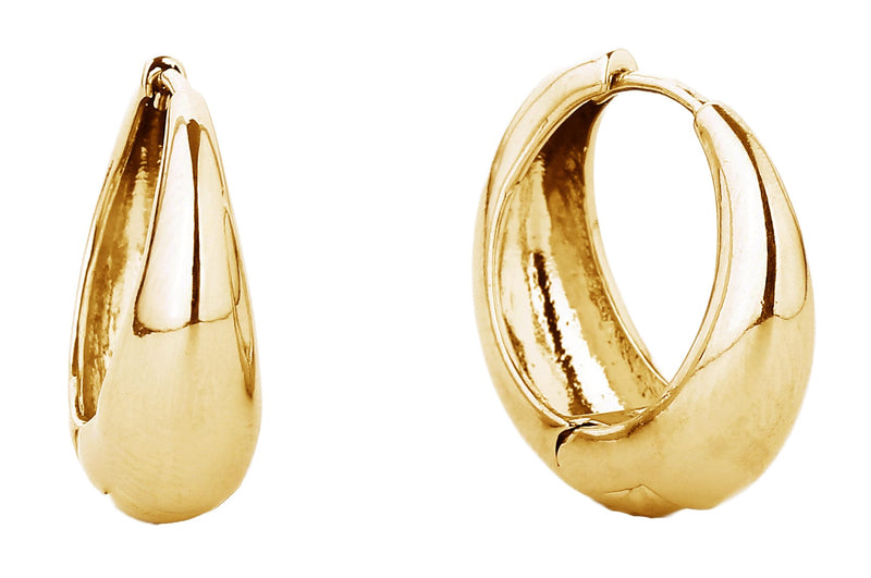 SJE310287 14K Dipped Brass Hoop Earrings - MiMi Wholesale