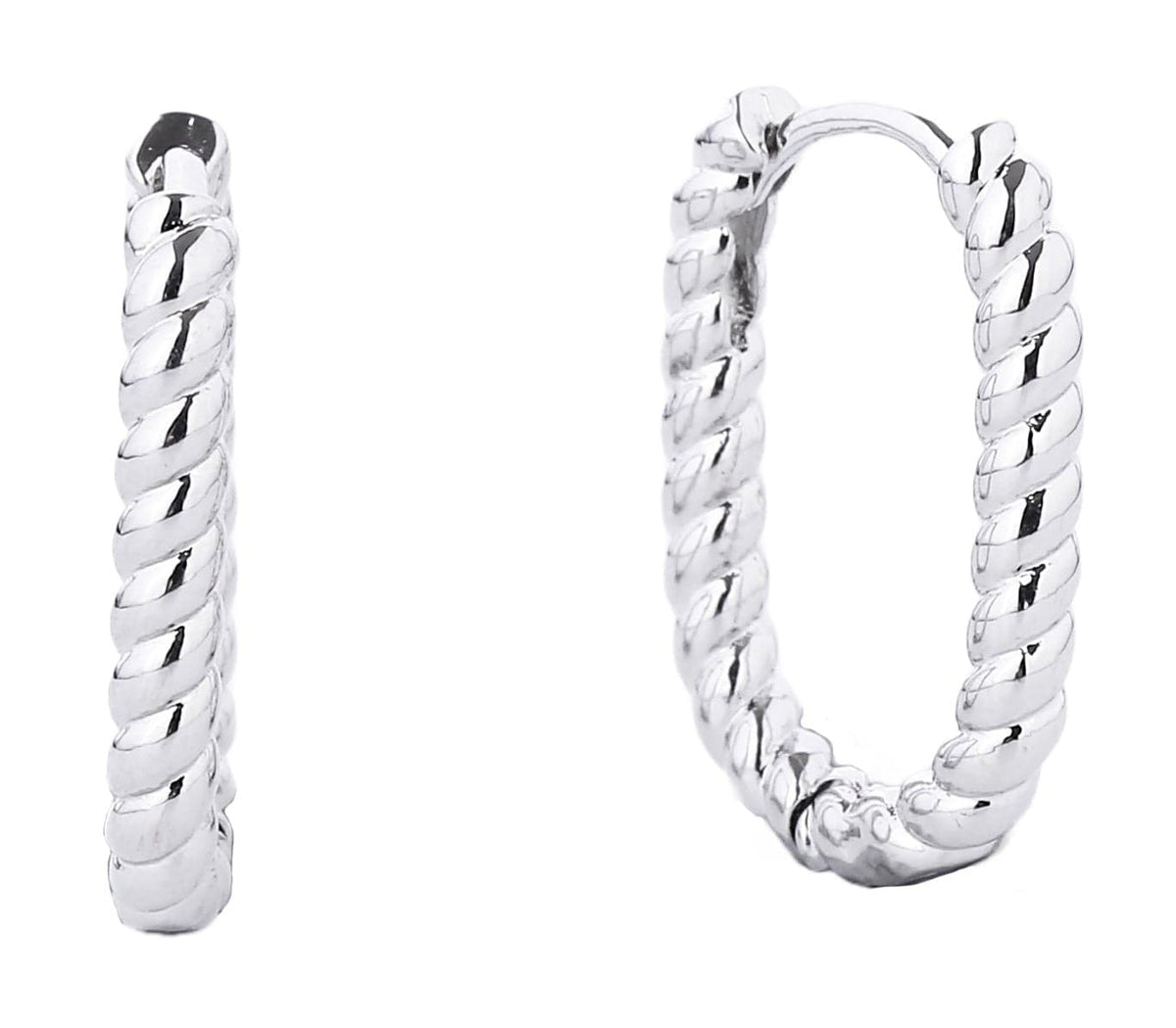 SJE310288 14K Dipped Twist Square Hoop Earrings - MiMi Wholesale
