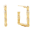 SJE310294 14K Dipped Rectangle Post Earrings - MiMi Wholesale