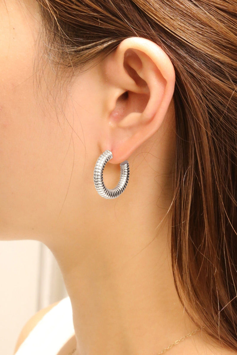 SJE310307 14K Dipped Coil Hoop Earrings - MiMi Wholesale