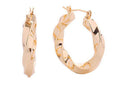 SJE310317 14K Twisted Hoop Pincatch Earrings - MiMi Wholesale