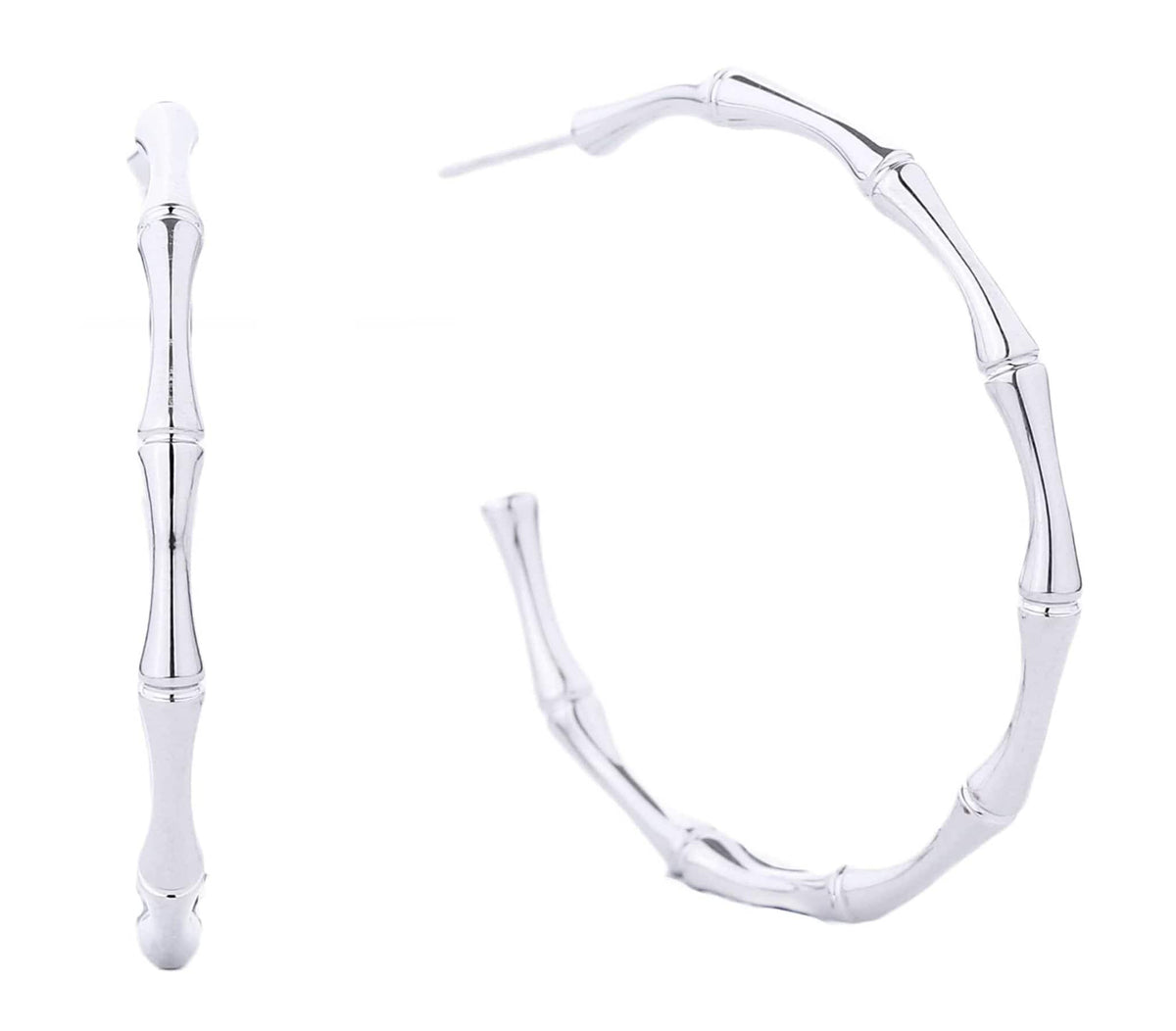 SJE310336 14K Dipped Bamboo Shape Post Earrings - MiMi Wholesale