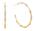 SJE310336 14K Dipped Bamboo Shape Post Earrings - MiMi Wholesale