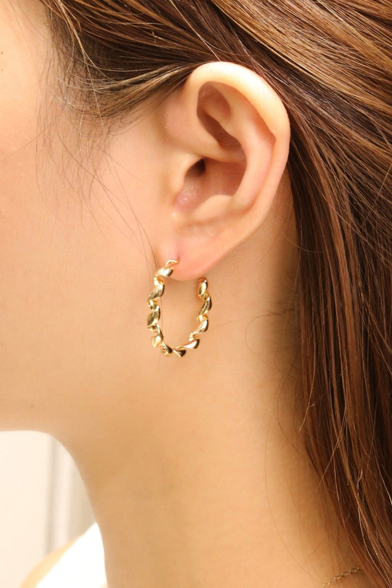 SJE310337 14K Twist Hoop Earrings - MiMi Wholesale