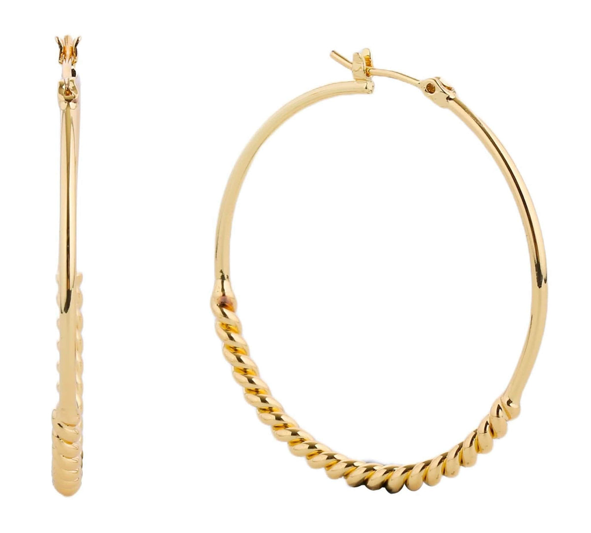 SJE310339 14K Dipped Pin Catch Hoop Earrings - MiMi Wholesale