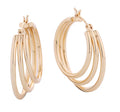 SJE310340 14K Three Layer Hoop Earrings - MiMi Wholesale