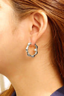 SJE310343 14K Dipped Pearl Hoop Earrings - MiMi Wholesale