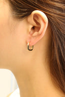 SJE310356 14K Square CZ Paved Hoop Earrings - MiMi Wholesale