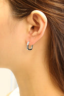 SJE310356 14K Square CZ Paved Hoop Earrings - MiMi Wholesale