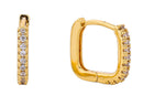 SJE310360 14K Dipped CZ Rounded Square Huggie Earrings - MiMi Wholesale