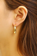 SJE310362 14K Twisted Hoop Post Earrings - MiMi Wholesale