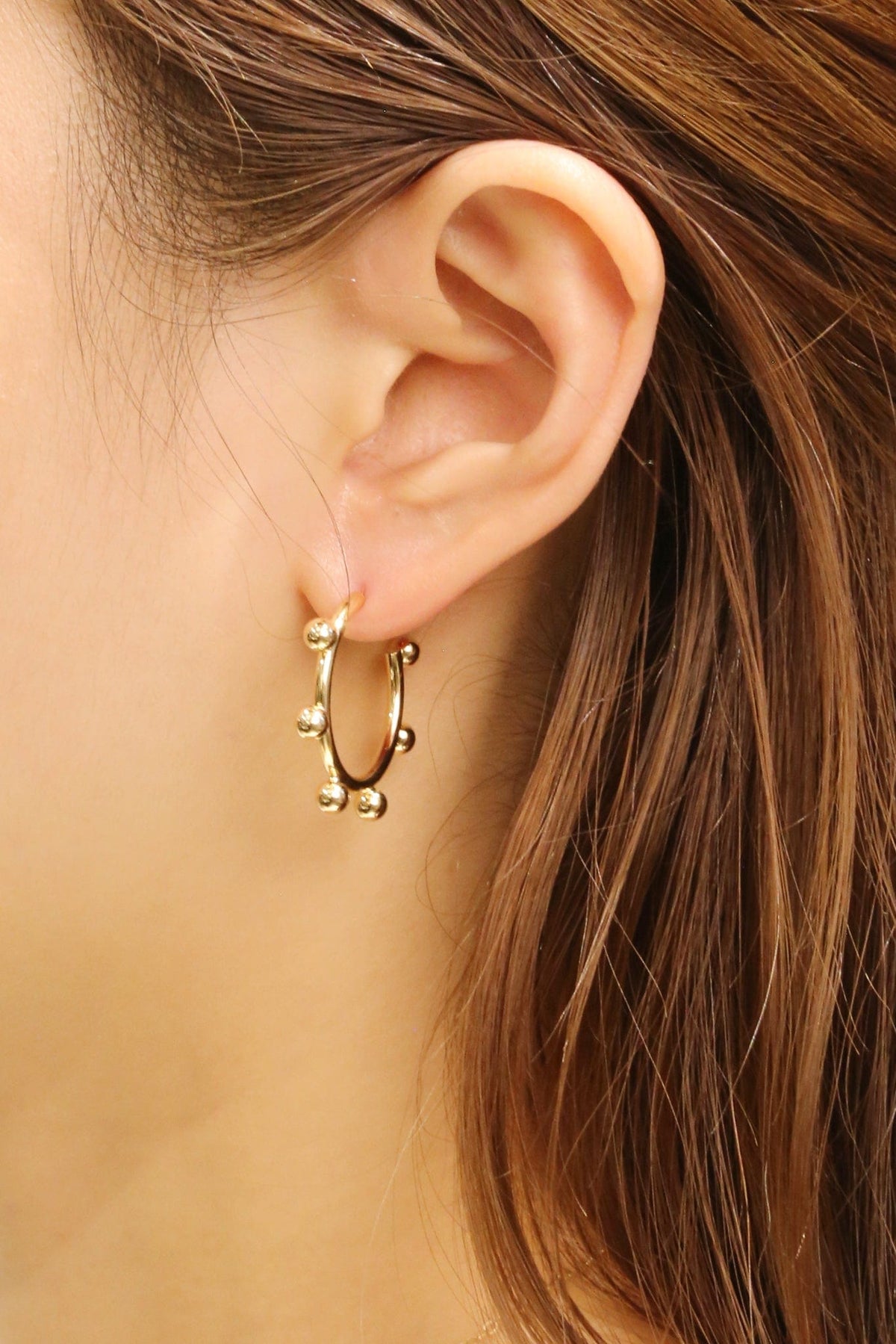 SJE310368 14K Dipped Stud Hoop Earrings - MiMi Wholesale