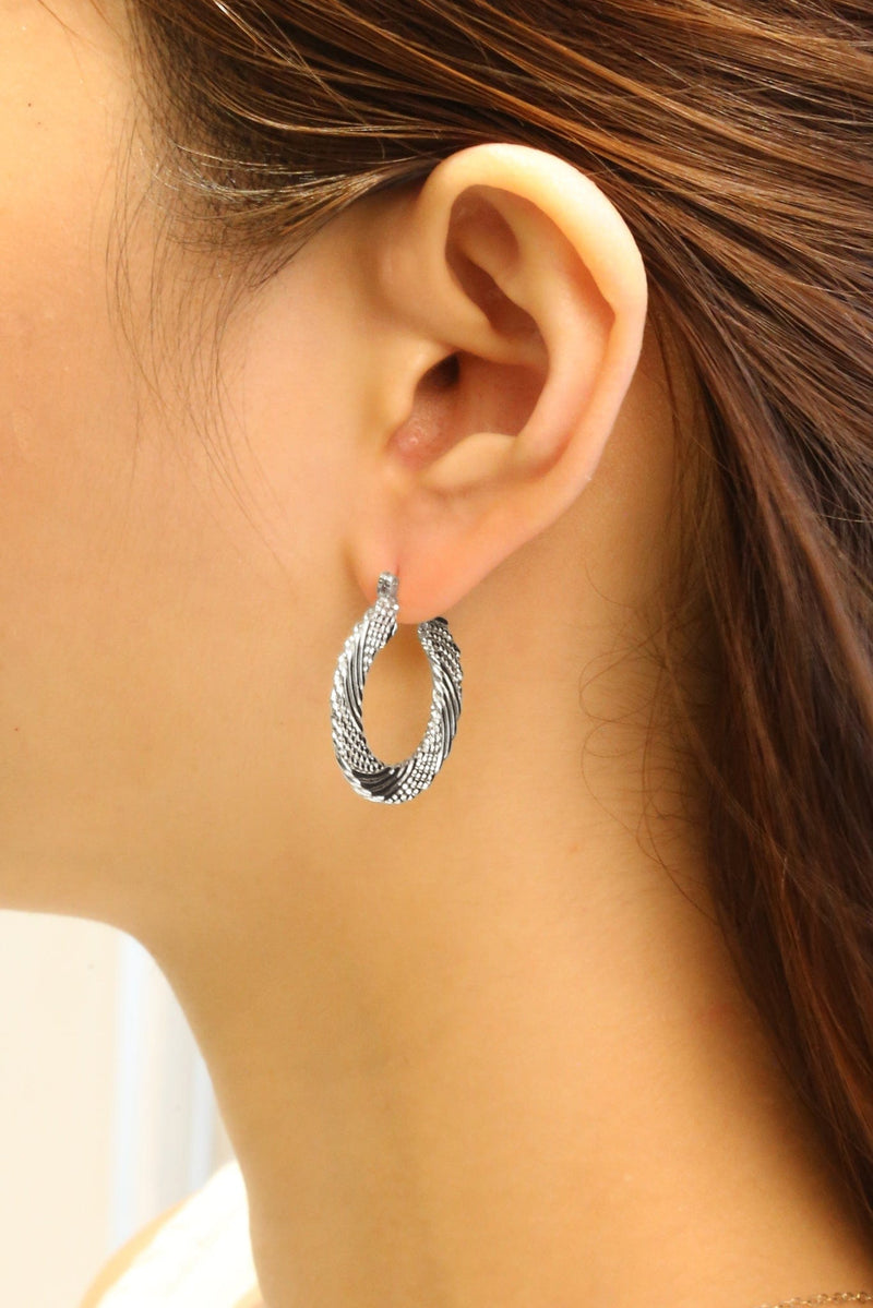 SJE310392 14K Dipped Pin Catch Hoop Earrings - MiMi Wholesale