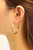 SJE310399 14K Dipped Knot Post Hoop Earrings - MiMi Wholesale