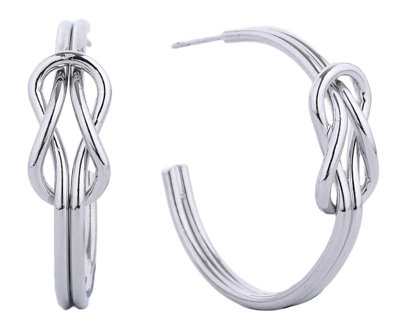 SJE310399 14K Dipped Knot Post Hoop Earrings - MiMi Wholesale