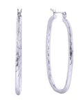 SJE310401 14K Textured Oval Hoop Earrings - MiMi Wholesale