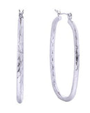 SJE310401 14K Textured Oval Hoop Earrings - MiMi Wholesale