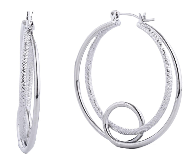 SJE310404 14K Dipped Pin Catch Hoop Earrings - MiMi Wholesale