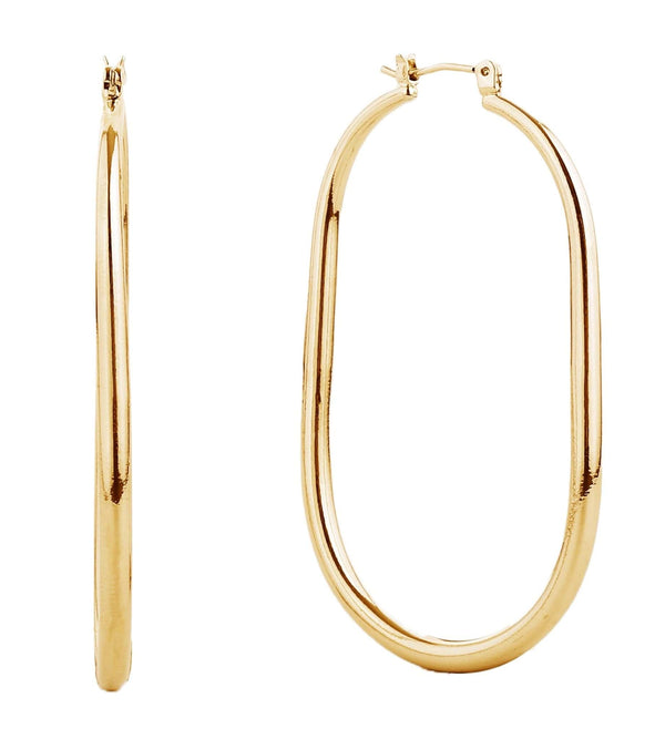 SJE310405 14K Dipped Pin Catch Hoop Earrings - MiMi Wholesale