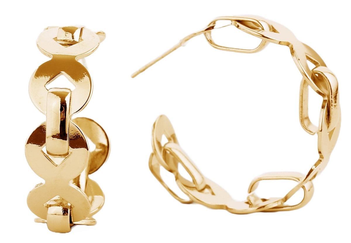 SJE310413 14K Dipped Post Hoop Earrings - MiMi Wholesale