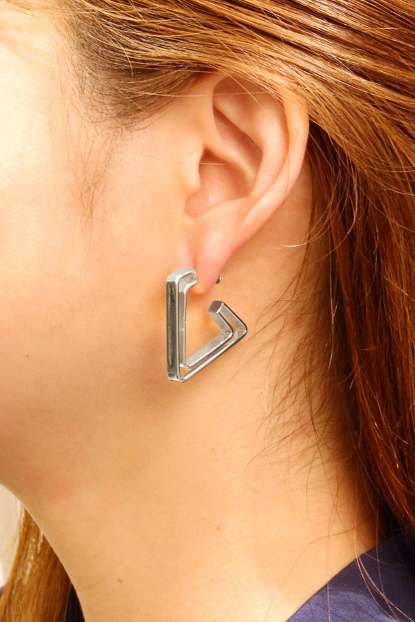 SJE310420 14K Dipped Triangle Shape Post Earrings - MiMi Wholesale