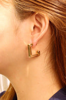 SJE310421 14K Dipped Square Shape Post Earrings - MiMi Wholesale