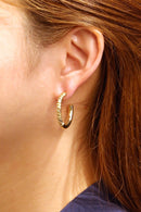 SJE310427 14K Dipped Half Twist Post Hoop Earrings - MiMi Wholesale